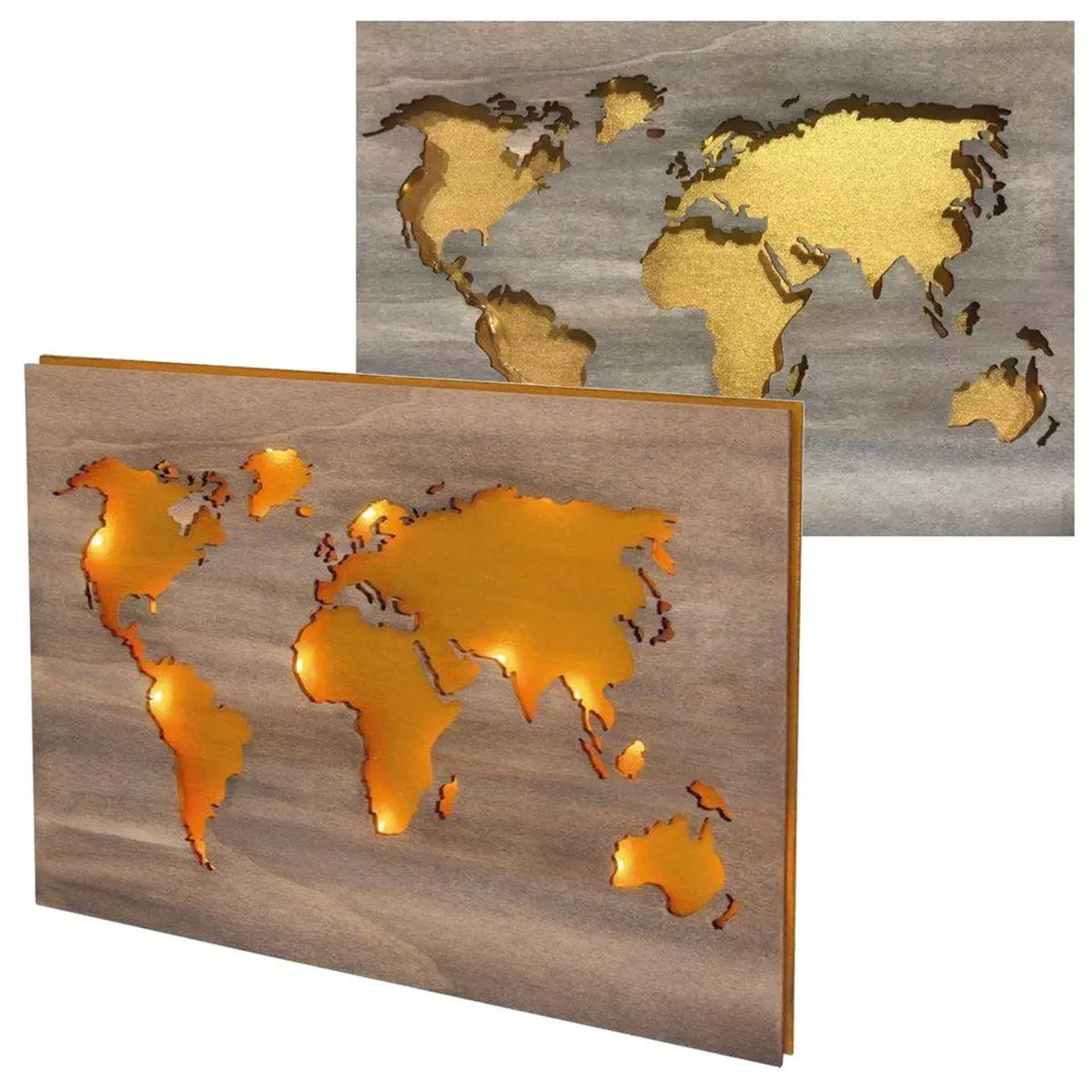 Rayher 2 mappemondes en bois à décorer 42 x 30 x 1 cm