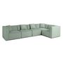 Voir la diapositive 4 : LISA DESIGN Nova - canapé modulable d'angle réversible - 6 places - avec pouf d'appoint - en velours