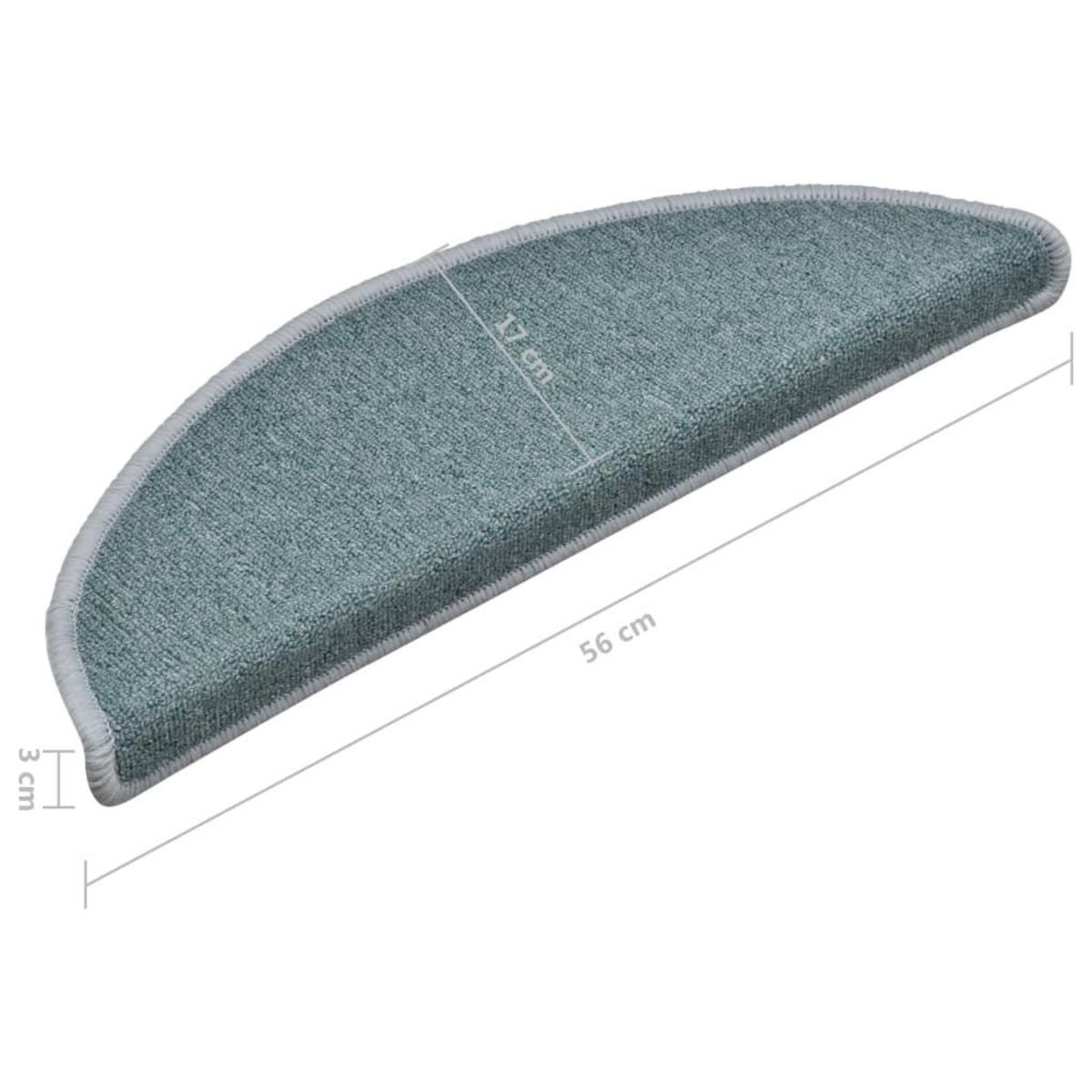 VIDAXL Tapis de marches d'escalier 15 pcs Bleu 56x17x3 cm