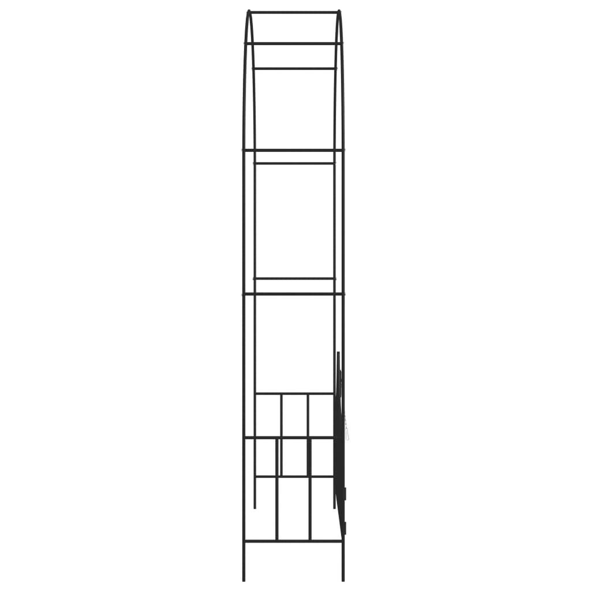 Voir la diapositive 3 : VIDAXL Voute de jardin avec portail Noir 138x40x238 cm Fer