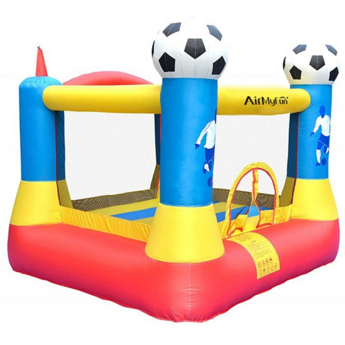 AIRMYFUN Château gonflable 2,25m : aire de jeux rebondissante - souffleur et sac de rangement inclus - Football Aréna Castle