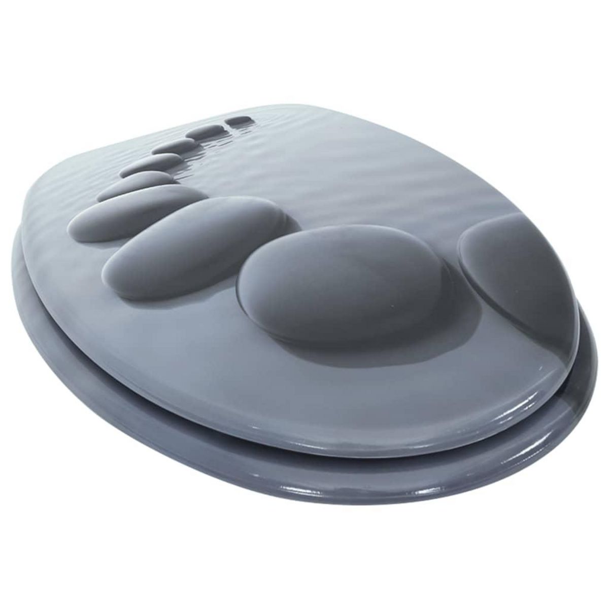 VIDAXL Siege de toilette MDF Couvercle a fermeture en douceur Pierres