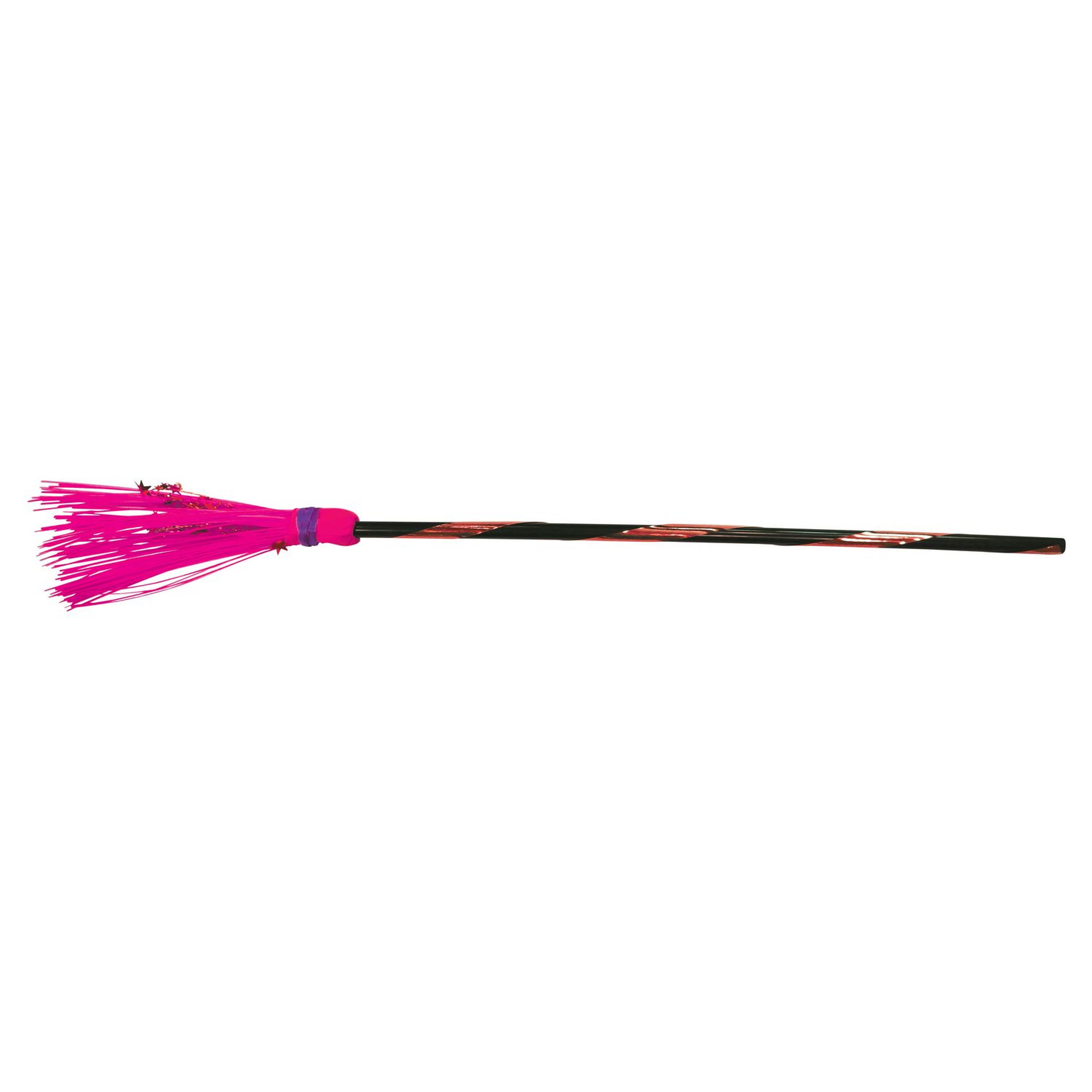 RUBIES Balai de sorcière rose fluo