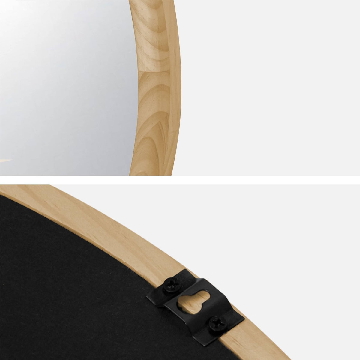 SWEEEK Miroir rond en bois de pin Ø60cm GEORGIA