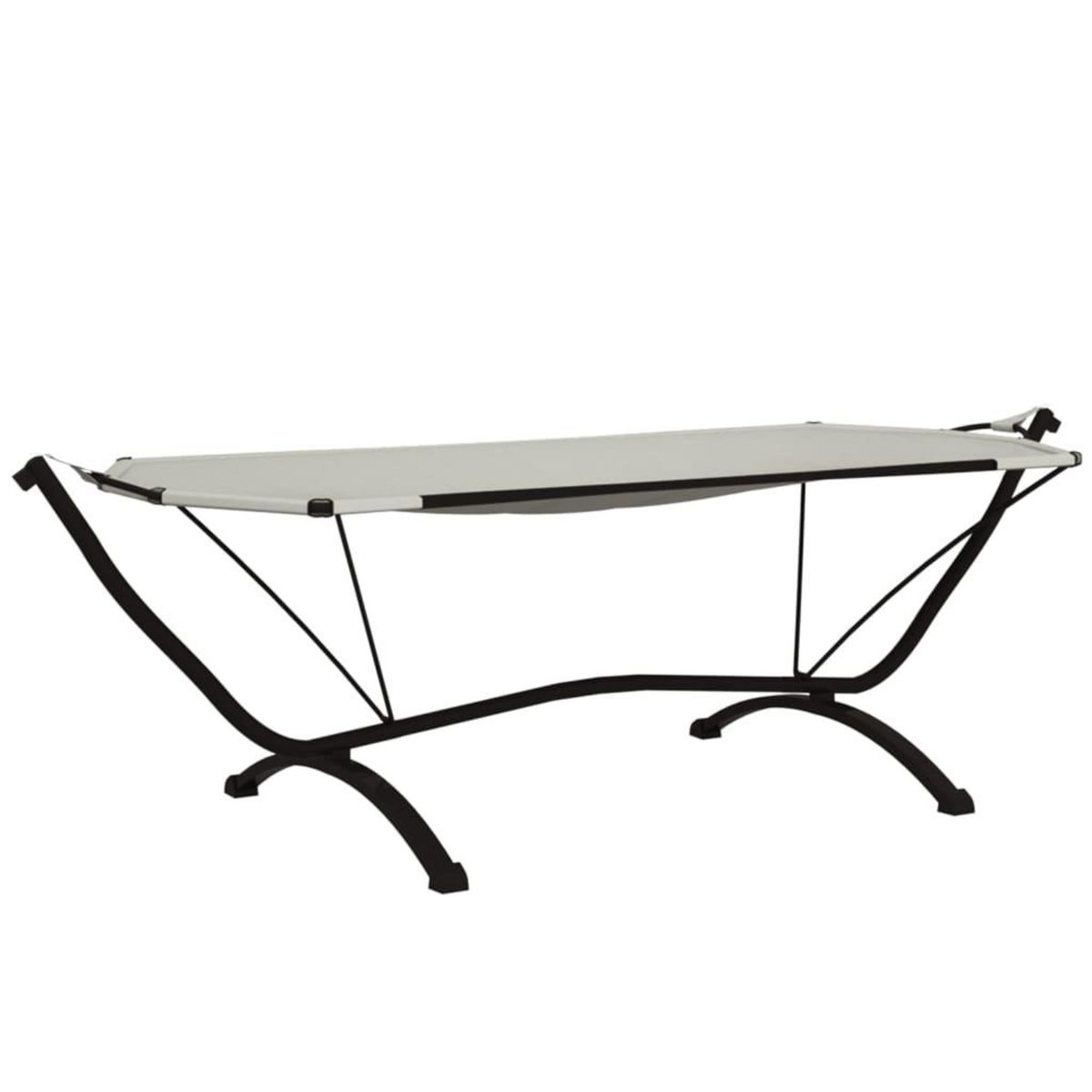 VIDAXL Lit de repos d'exterieur et auvent Creme Acier et tissu Oxford