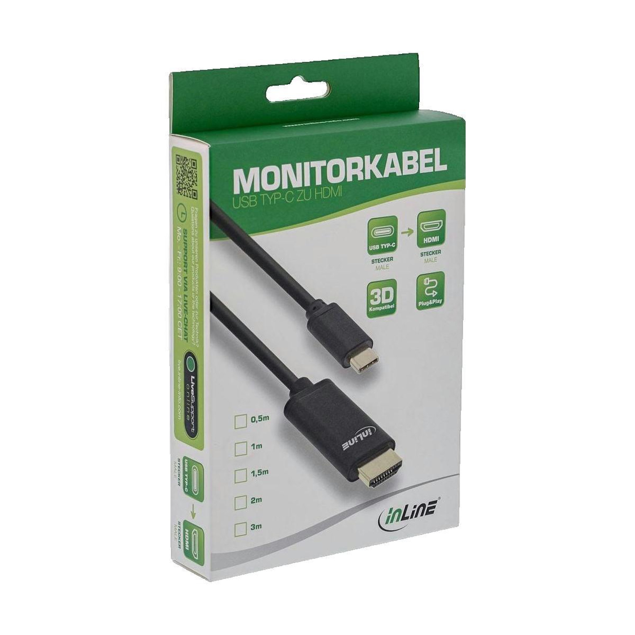 Voir la diapositive 2 : FILS & CABLES Câble d'affichage Inline 4043718271238 USB-C vers HDMI 3 mètres