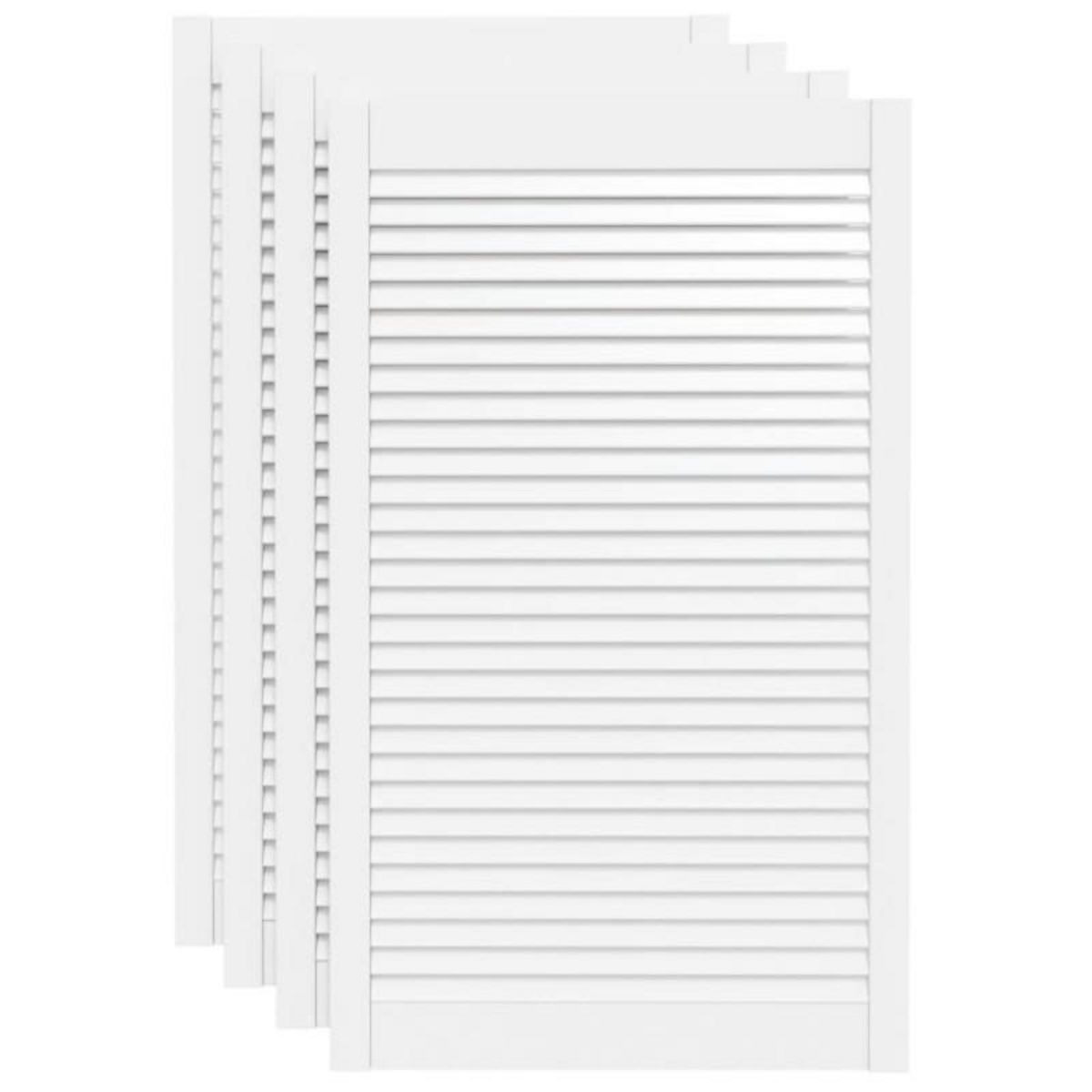 VIDAXL Portes d armoire à persiennes 4pcs blanc 99,3x59,4cm pin massif