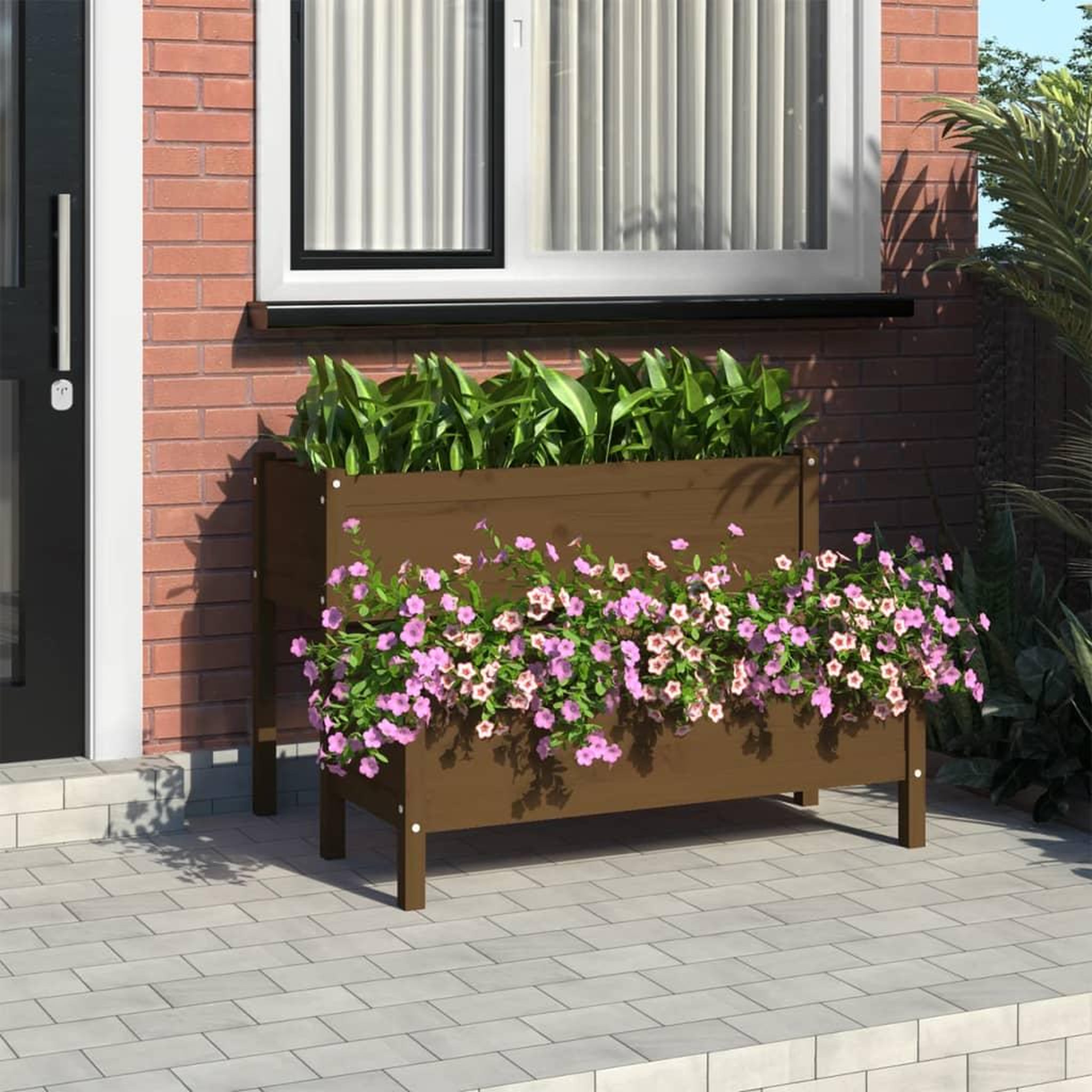 Voir la diapositive 1 : VIDAXL Jardiniere Marron miel 110x84x75 cm Bois massif de pin