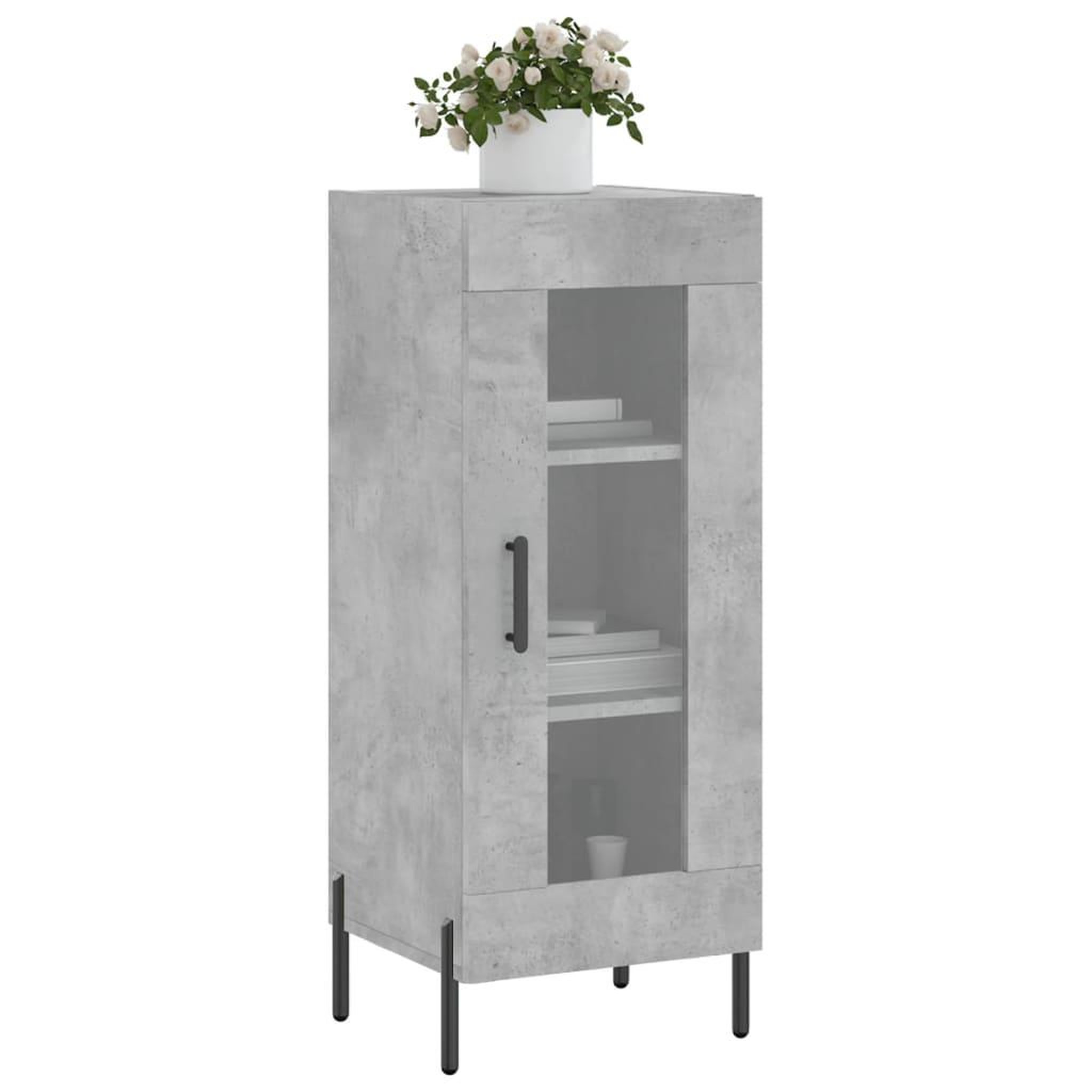 Voir la diapositive 3 : VIDAXL Buffet Gris beton 34,5x34x90 cm Bois d'ingenierie