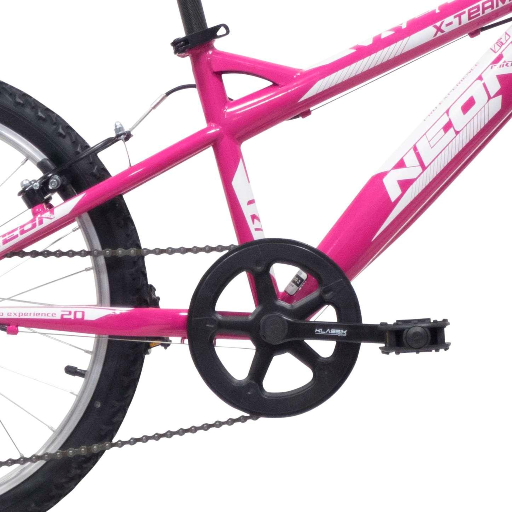 Voir la diapositive 4 : Vélo enfant - VTT 20  Fille - Cadre et fourche rigide en acier - 6 vitesses - Poignée tournante - Freins V-Brake & Jantes en aluminium