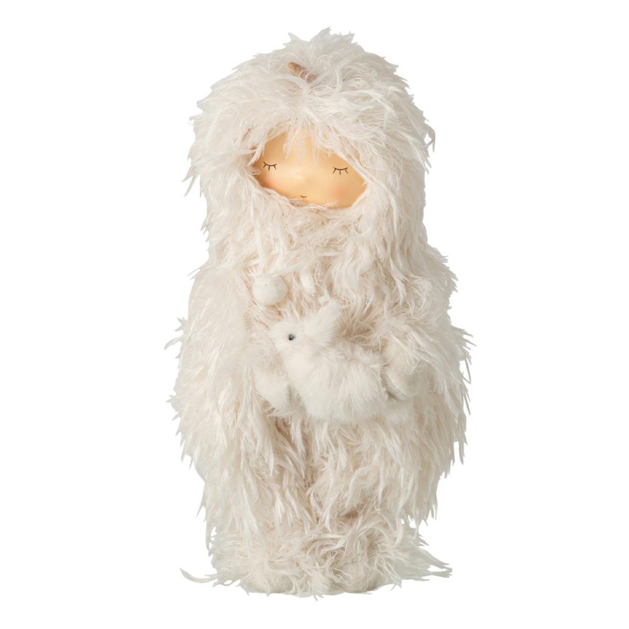 J-LINE Statuette enfant en coq  laszlo  39cm blanc