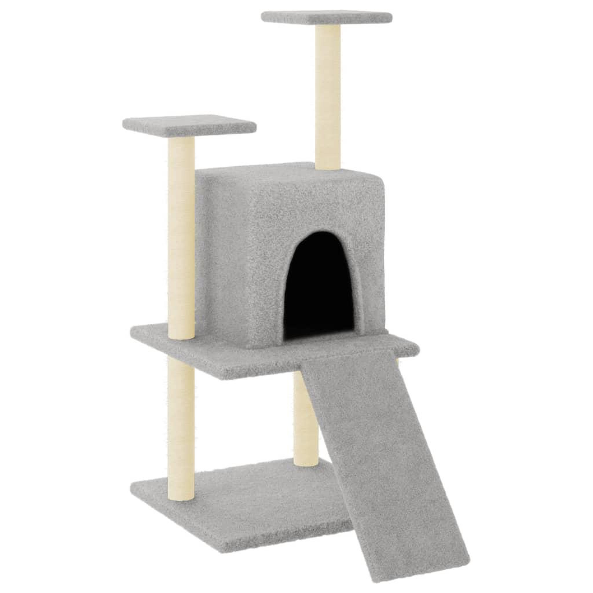 Voir la diapositive 2 : VIDAXL Arbre a chat avec griffoirs en sisal gris clair 110 cm