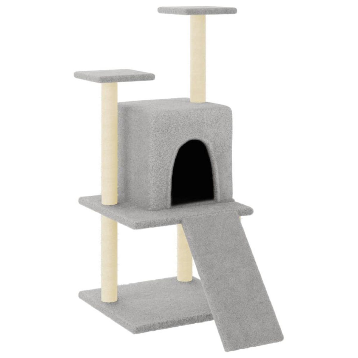 VIDAXL Arbre a chat avec griffoirs en sisal gris clair 110 cm