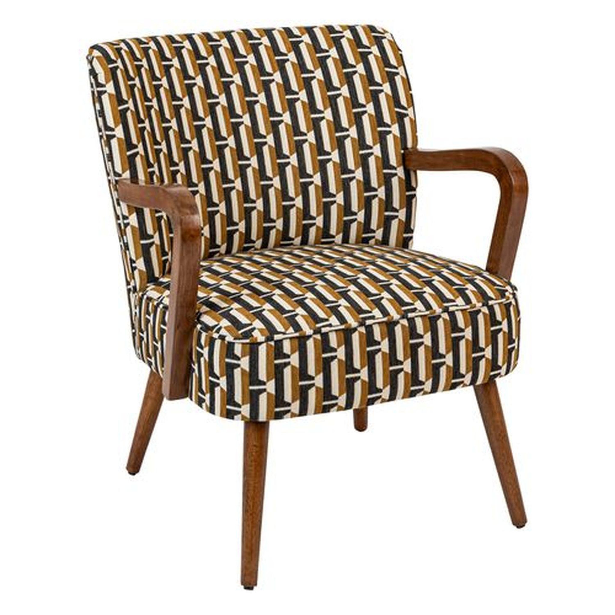 ATMOSPHERA Fauteuil avec tissu jacquard CHIARA - Noir et beige