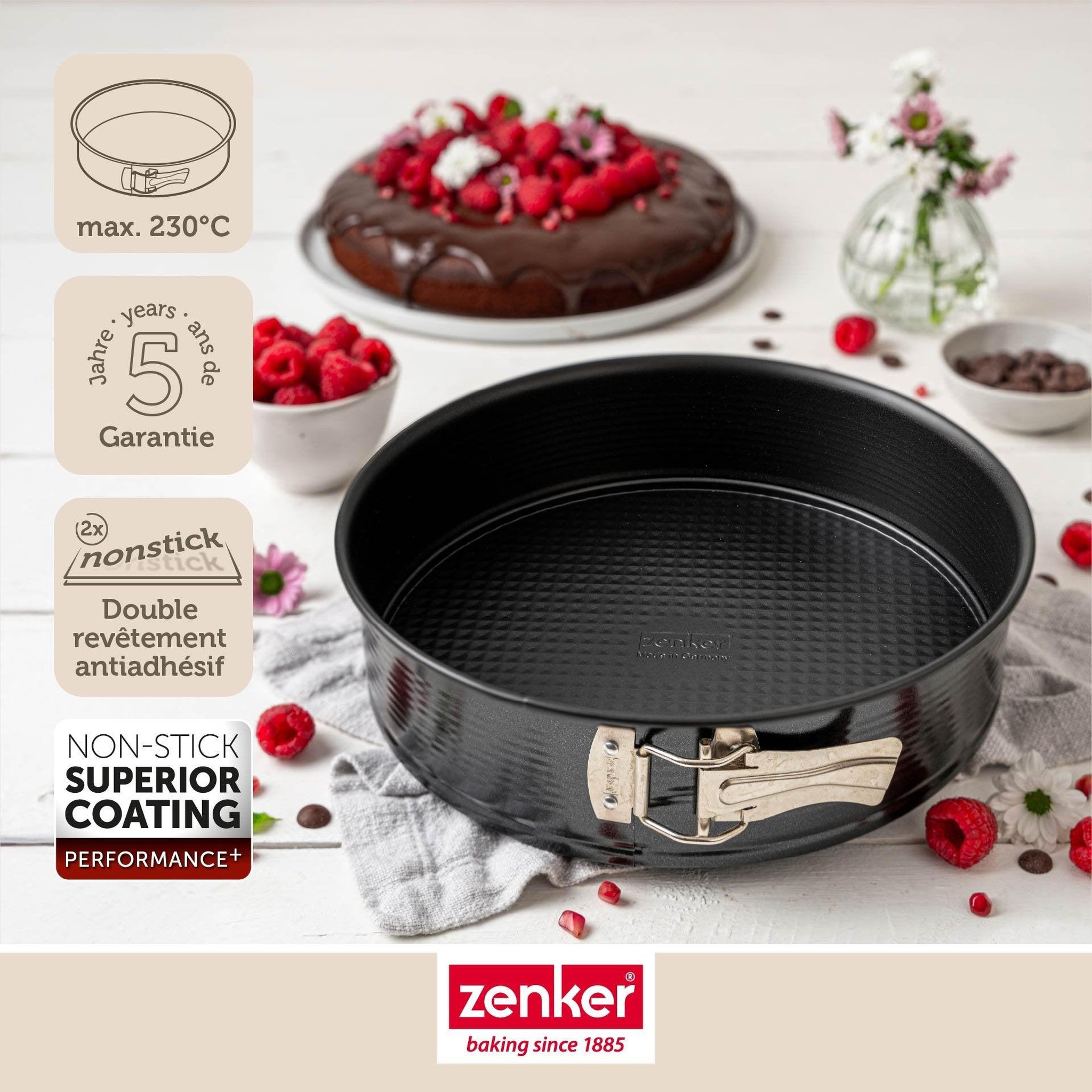 Voir la diapositive 4 : ZENKER Moule à manqué à charnière 24 cm zenker perfectback+