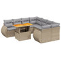 Voir la diapositive 2 : VIDAXL Salon de jardin avec coussins 9 pcs beige resine tressee