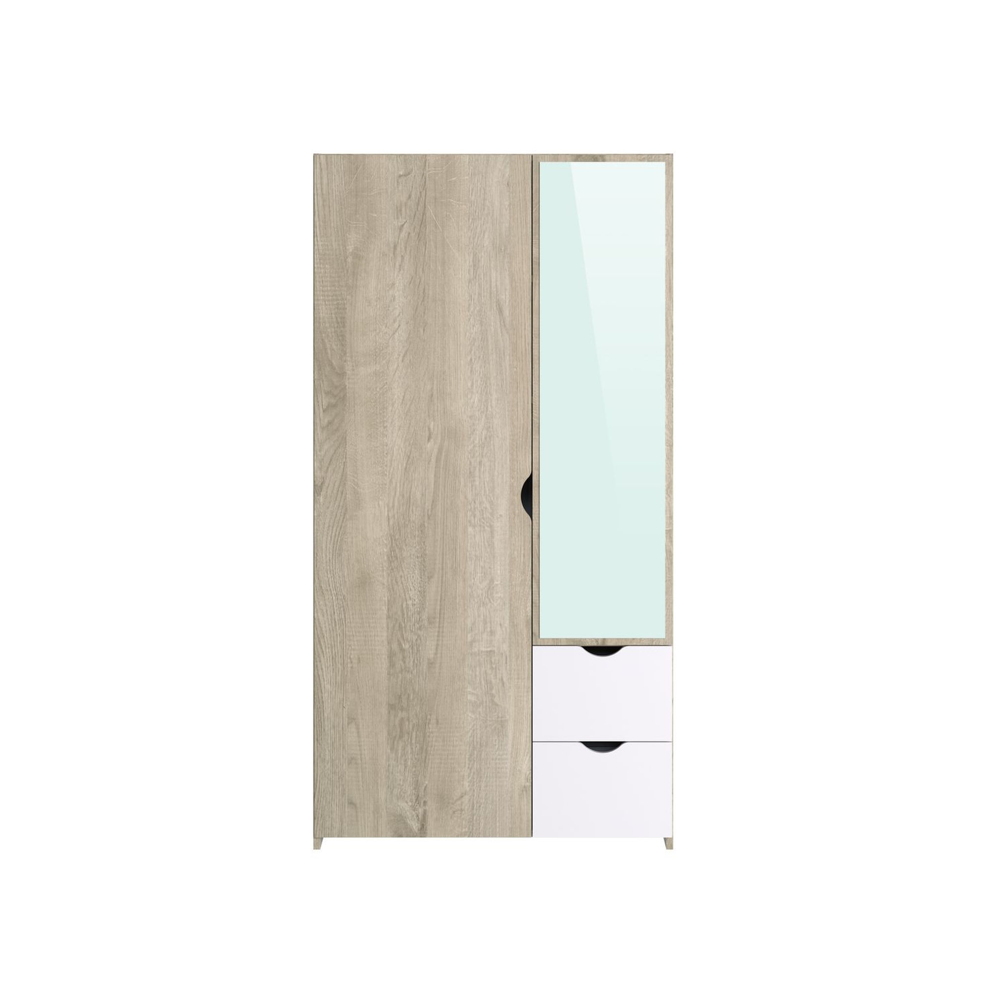 Voir la diapositive 2 : Armoire 2 portes 2 tiroirs et miroir AUGUSTINE