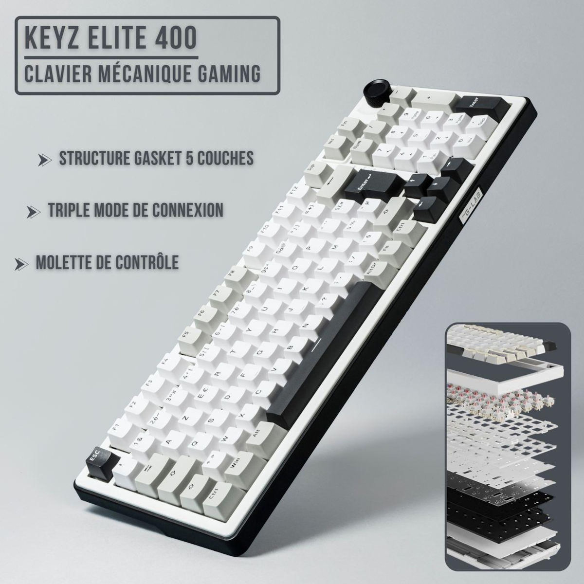 THE G-LAB Clavier gamer sans fil KEYZ ELITE 400WG