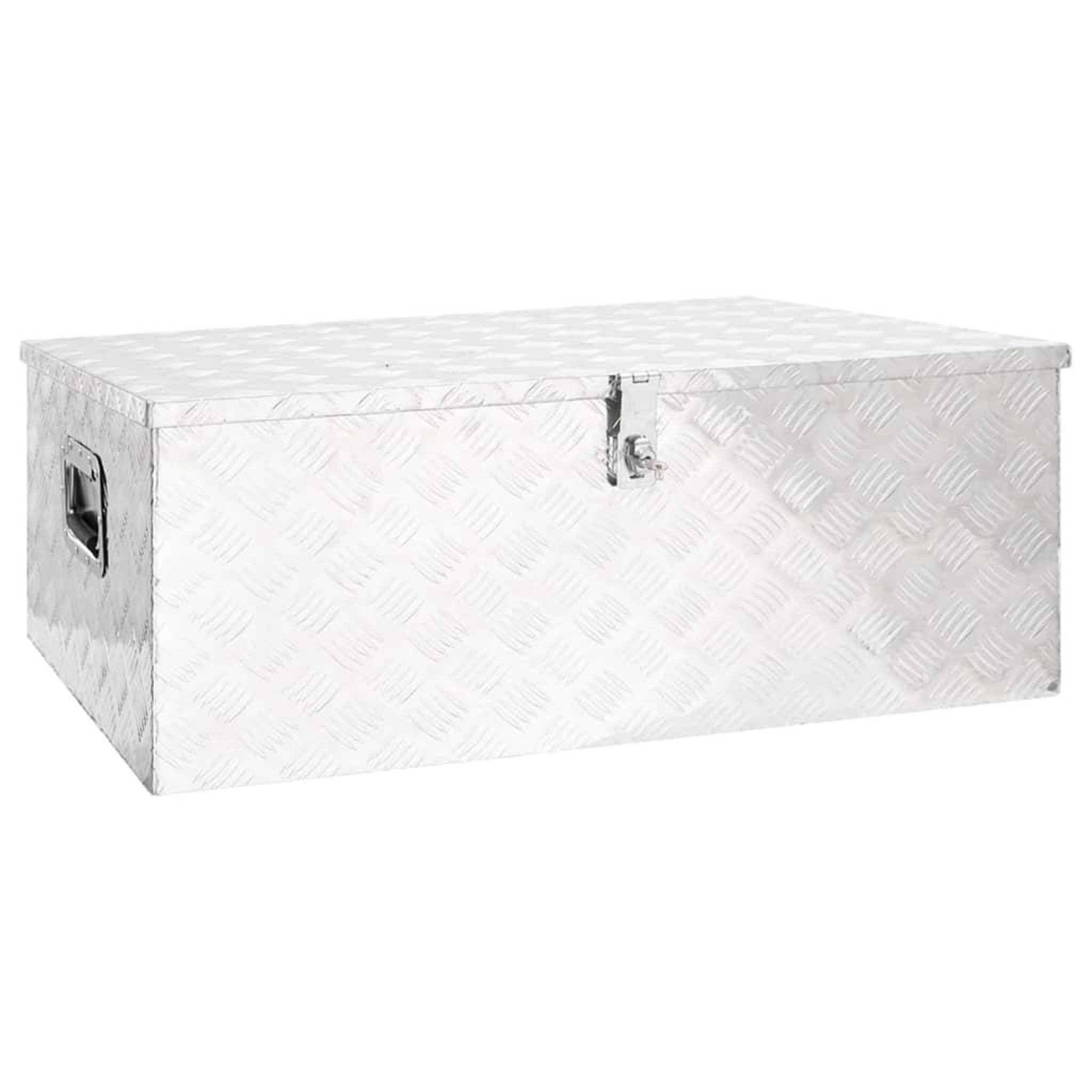 Voir la diapositive 1 : VIDAXL Boîte de rangement Argente 100x55x37 cm Aluminium