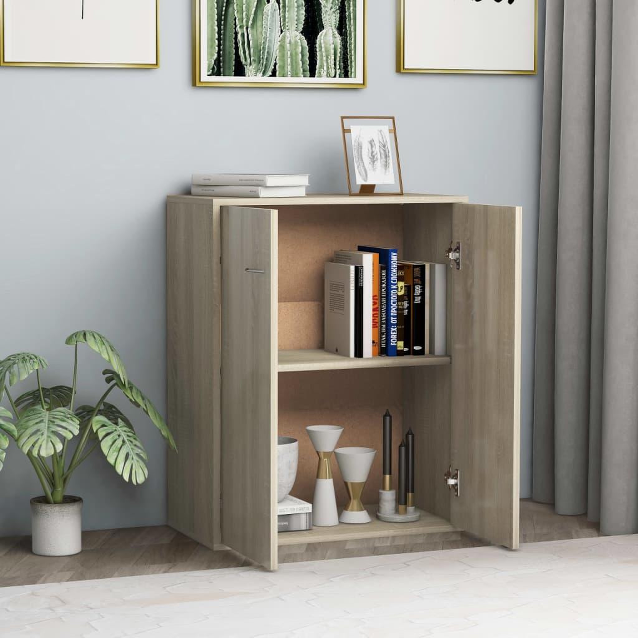 Voir la diapositive 3 : VIDAXL Buffet Chene sonoma 60x30x75 cm Bois d'ingenierie