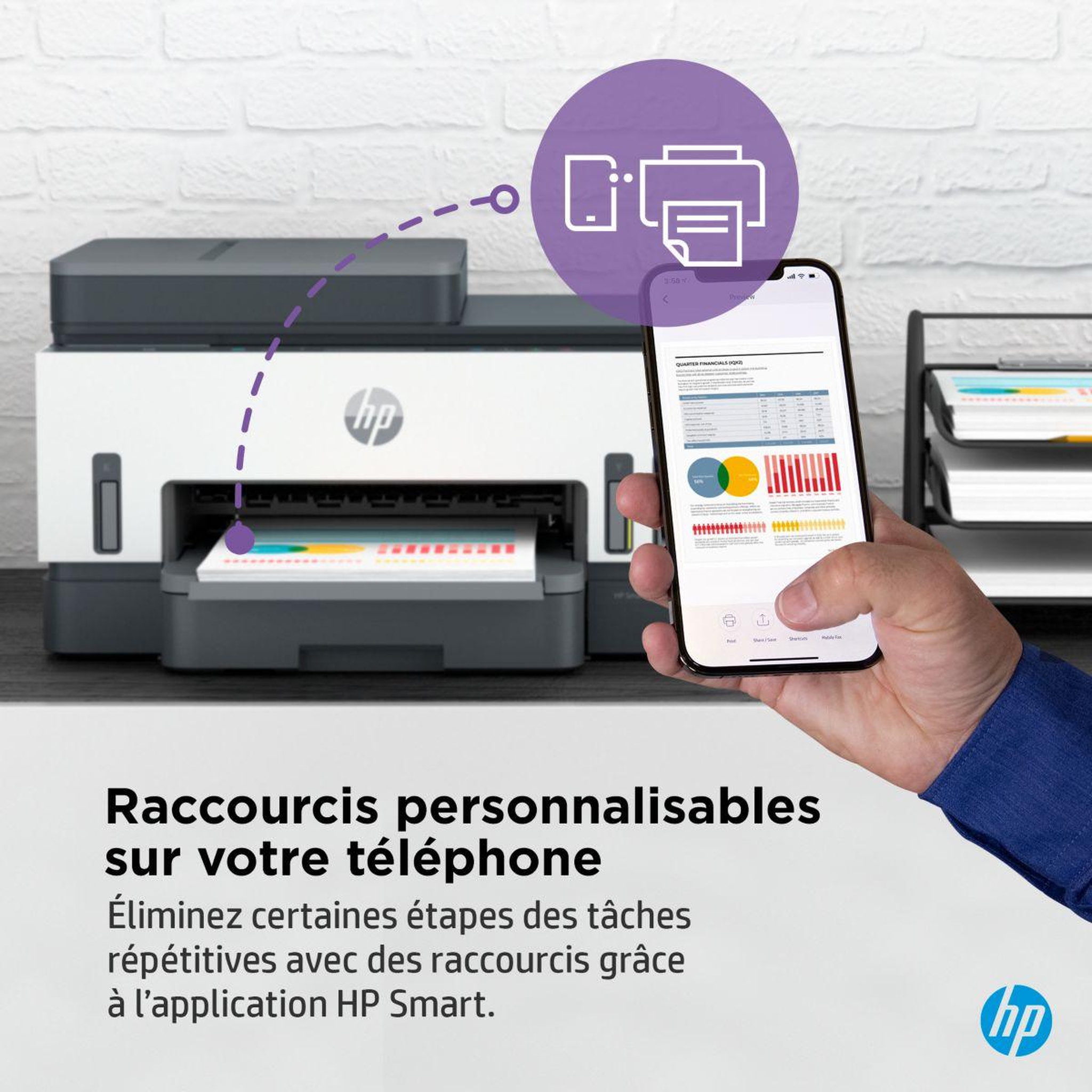 Voir la diapositive 4 : HP Imprimante jet d'encre smart tank 7305/7307