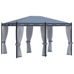 VIDAXL Tonnelle avec moustiquaire 3x4 m Anthracite Acier