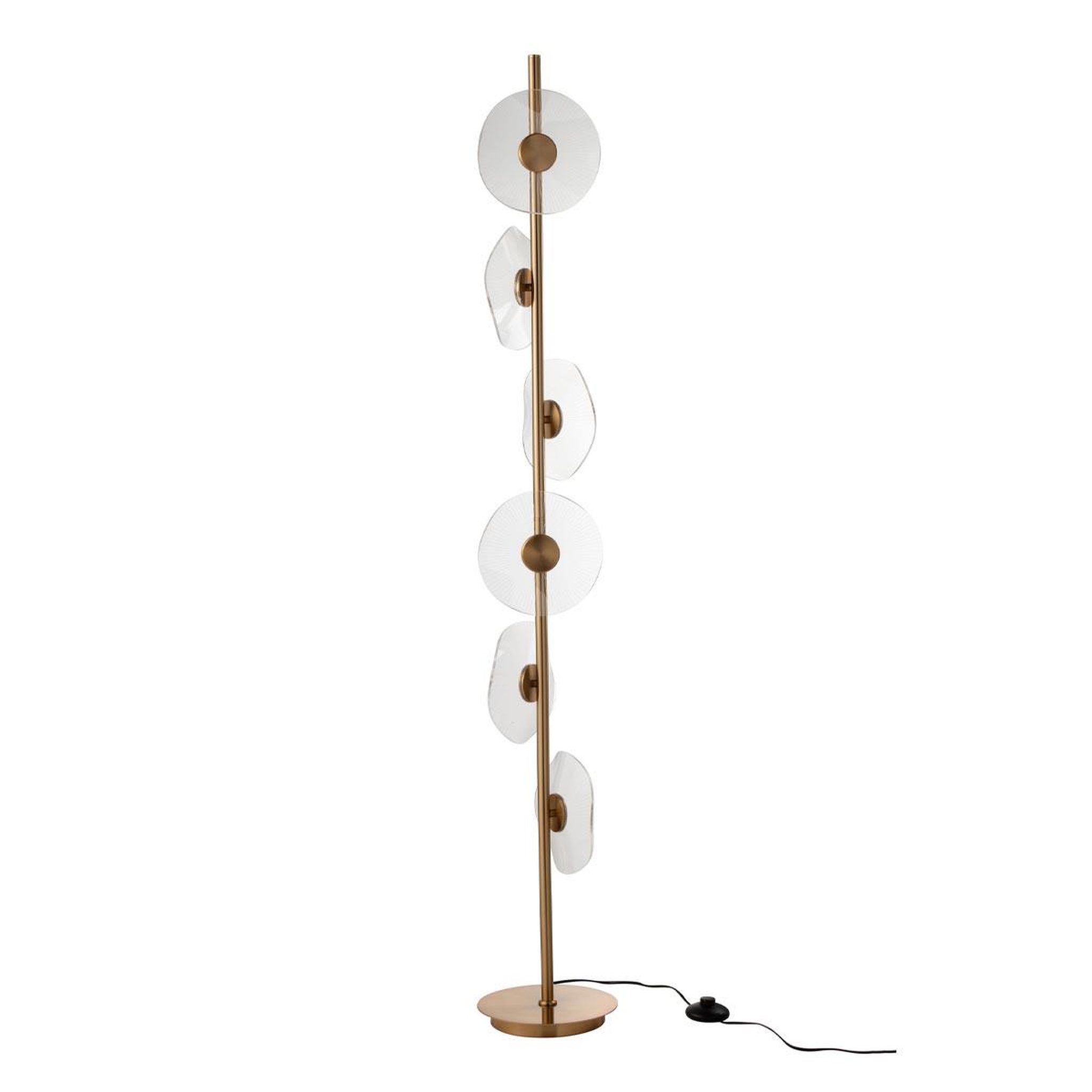 J-LINE Lampadaire fleur à led en métal  lela  150cm or