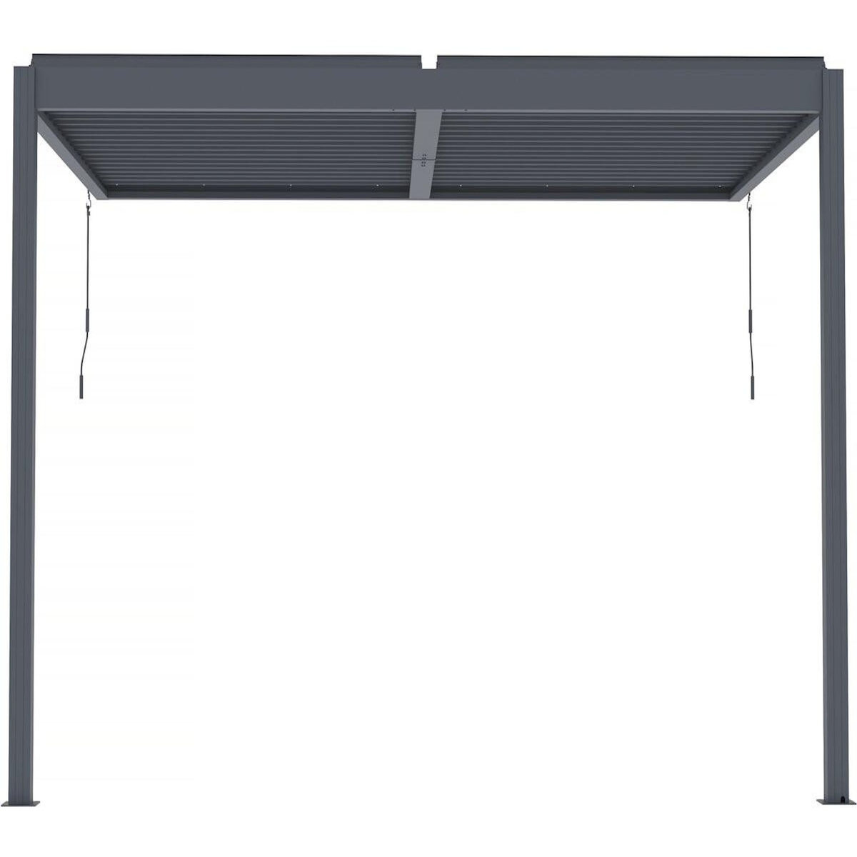 Habitat et Jardin Pergola bioclimatique adossée avec led  Windsor  - 3 x 4 m - Anthracite