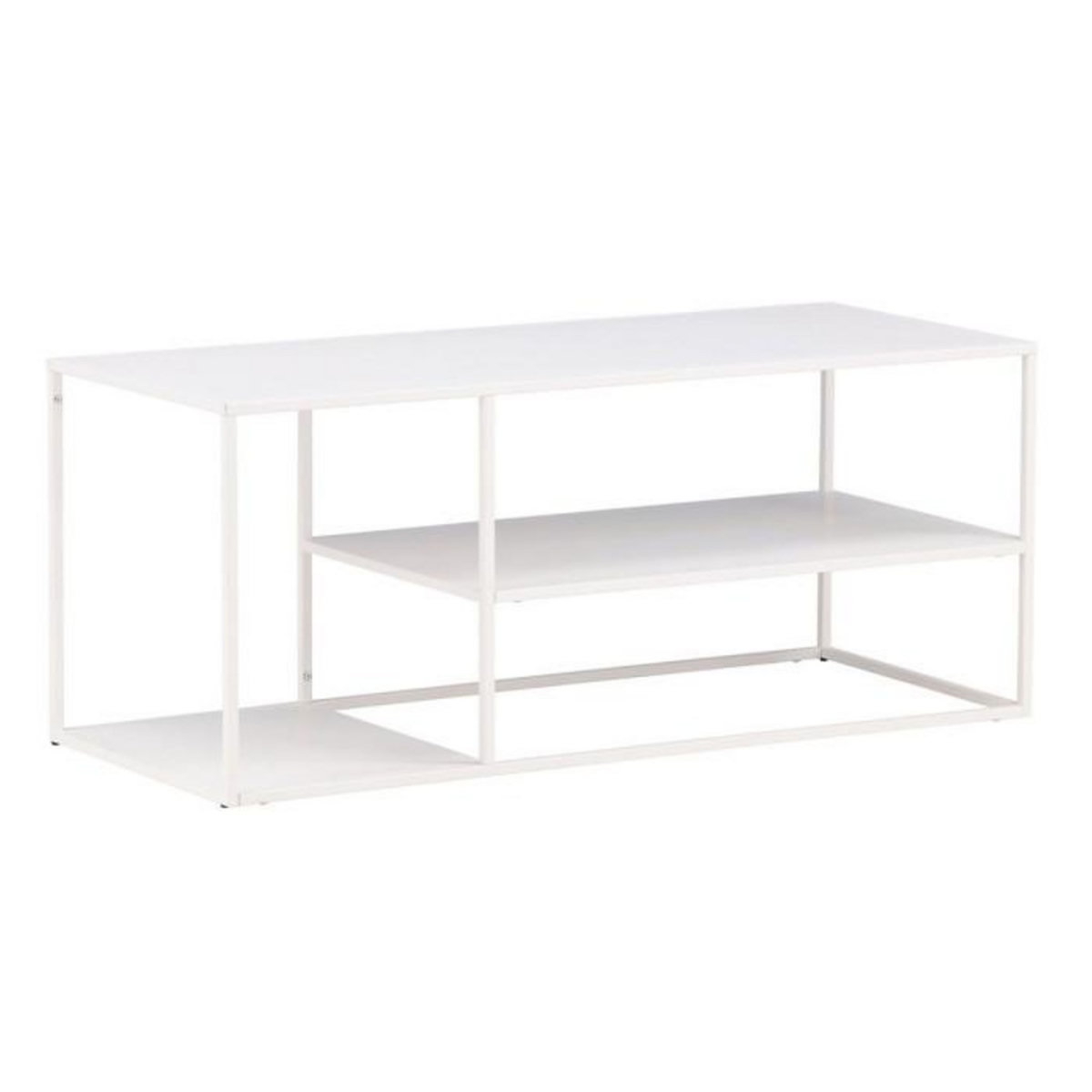 Paris Prix Table Basse Avec Étagères  Staal  120cm Blanc
