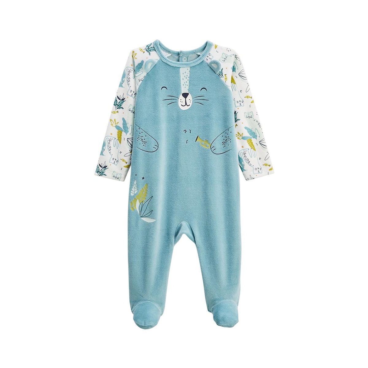 Petit Béguin Pyjama bébé en velours Oscar