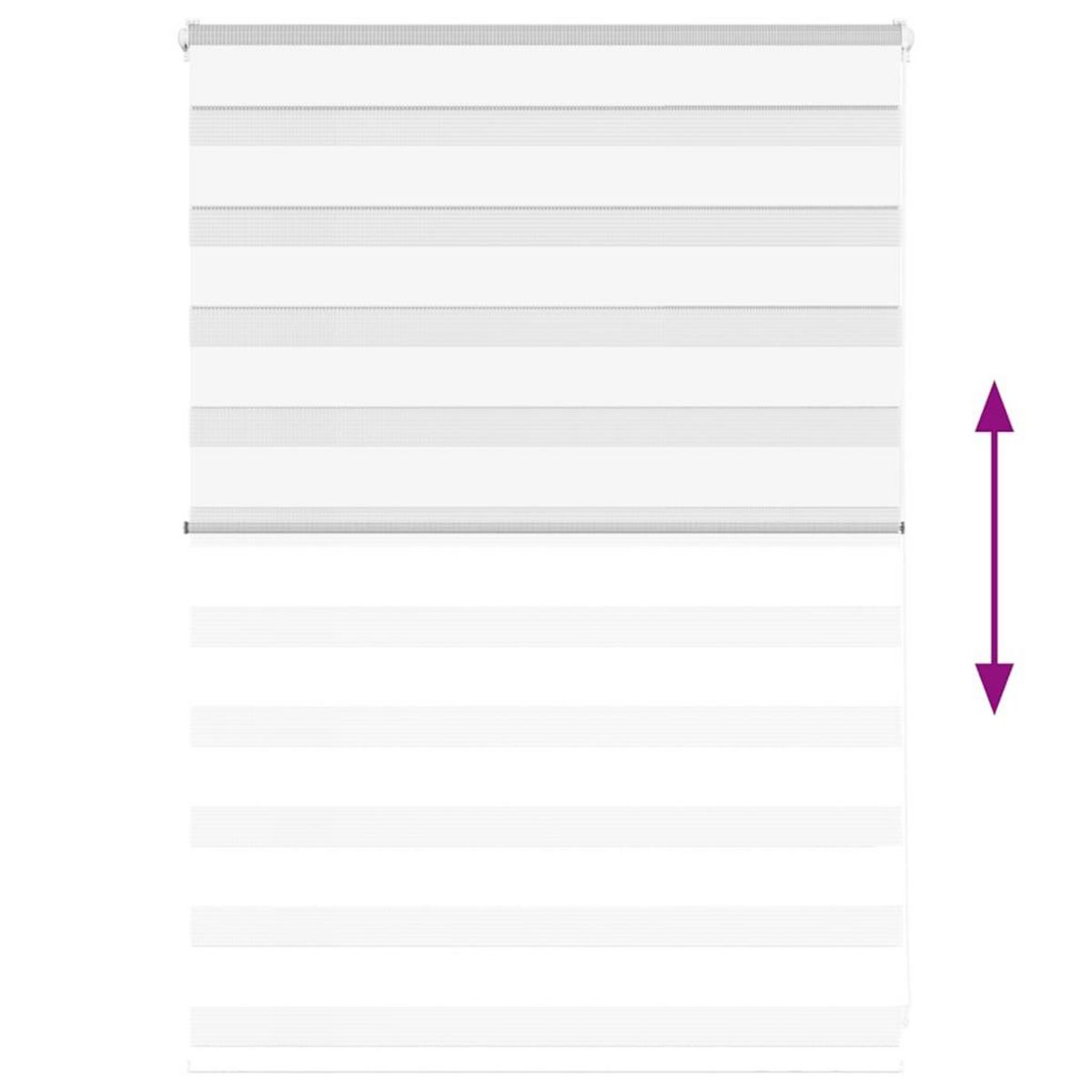 VIDAXL Store zebre blanc 115x100 cm largeur du tissu 110,9cm polyester