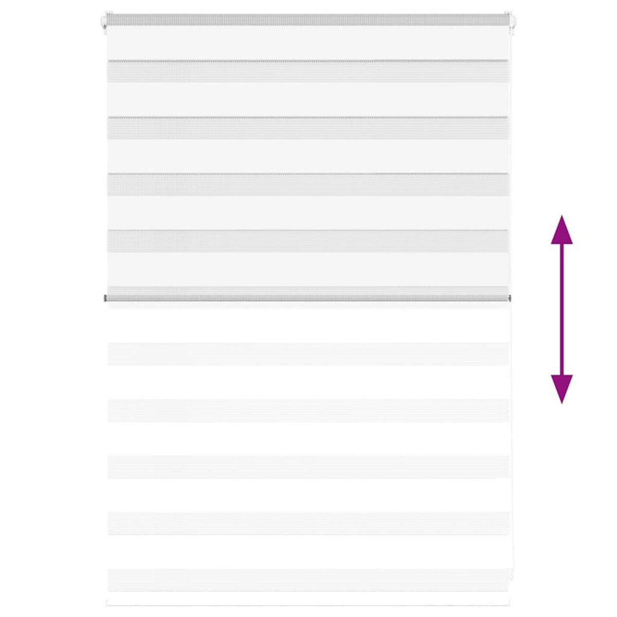 VIDAXL Store zebre blanc 115x100 cm largeur du tissu 110,9cm polyester