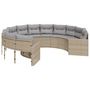 Voir la diapositive 2 : VIDAXL Canape de jardin avec coussins rond beige resine tressee