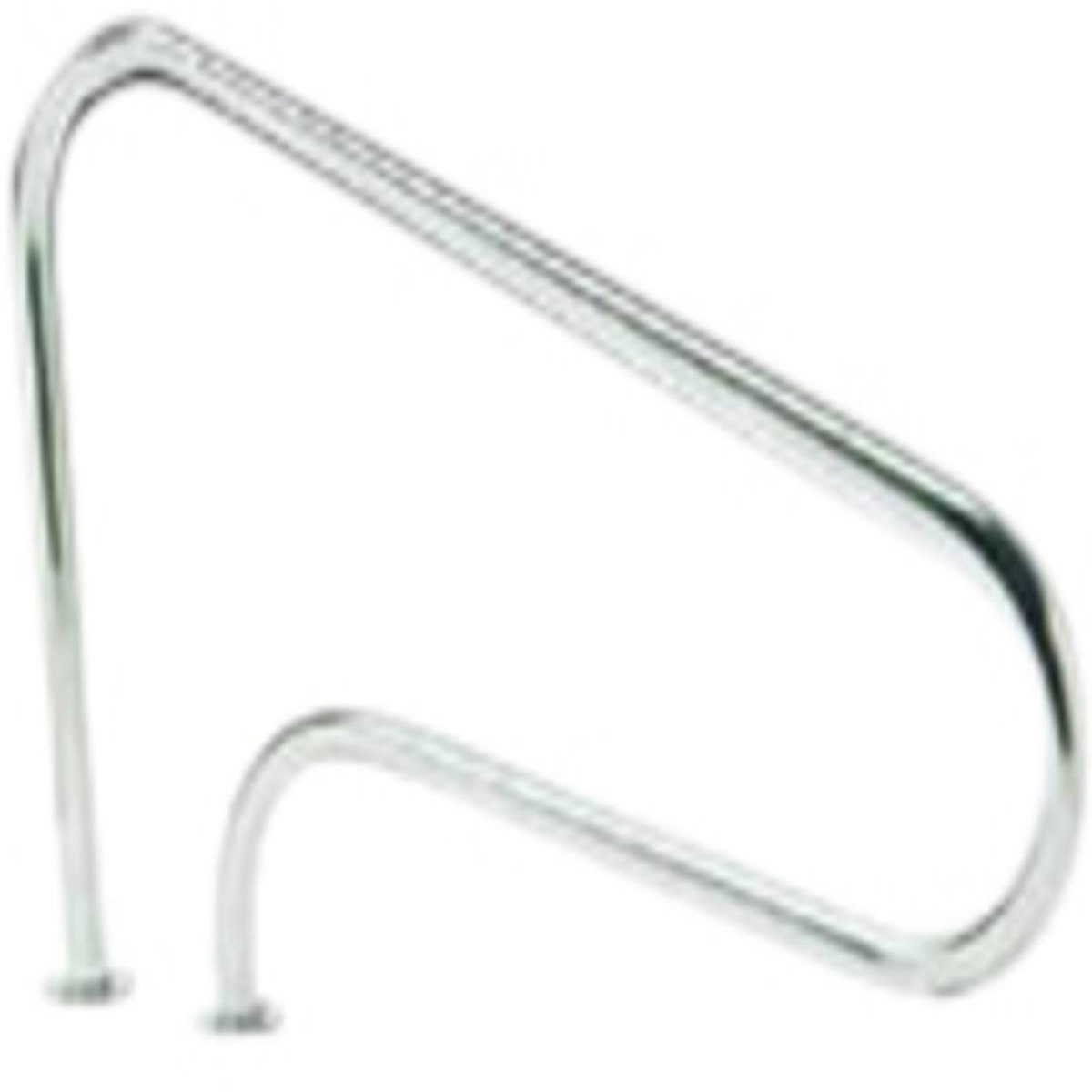 Habitat et Jardin Sorties de bain pour piscine avec 2 ancrages extérieurs - 125 x 80 cm - Inox - A sceller