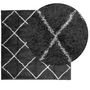 Voir la diapositive 3 : VIDAXL Tapis shaggy a poils longs moderne noir et creme 120x120 cm