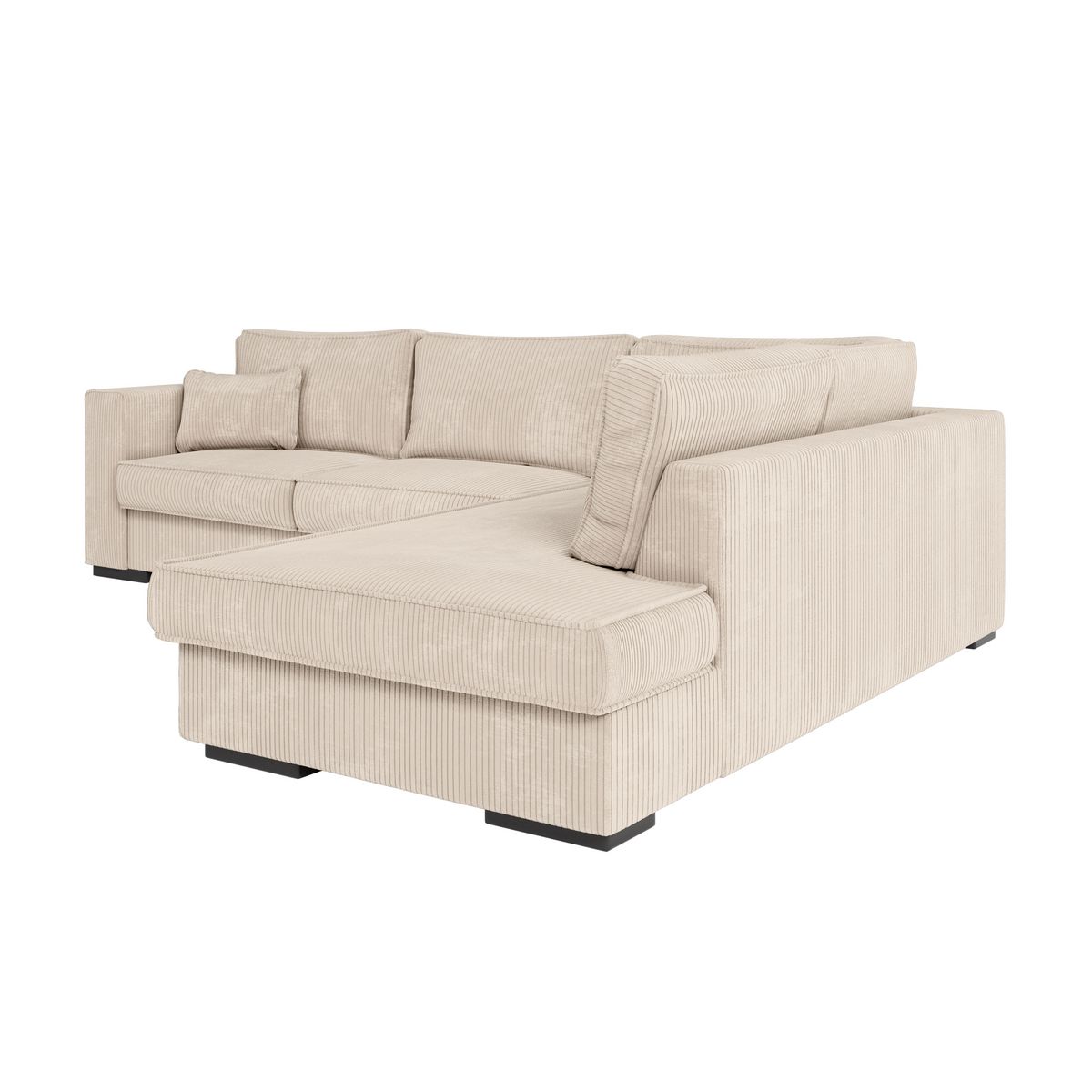 Canapé d'angle droit 4 places velours cotelé PENELOPE