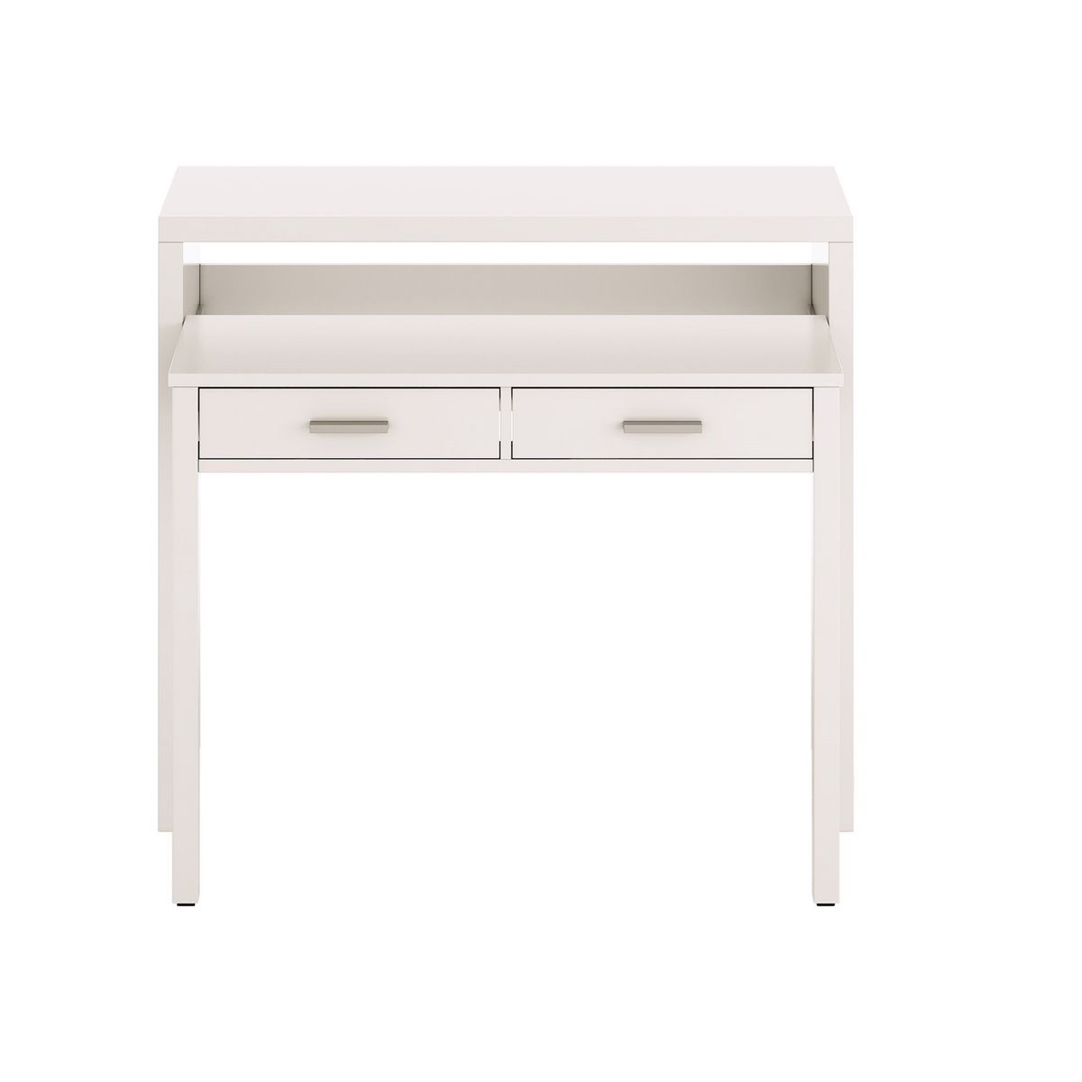 Bureau droit console extensible WORK L98cm, 2 tiroirs