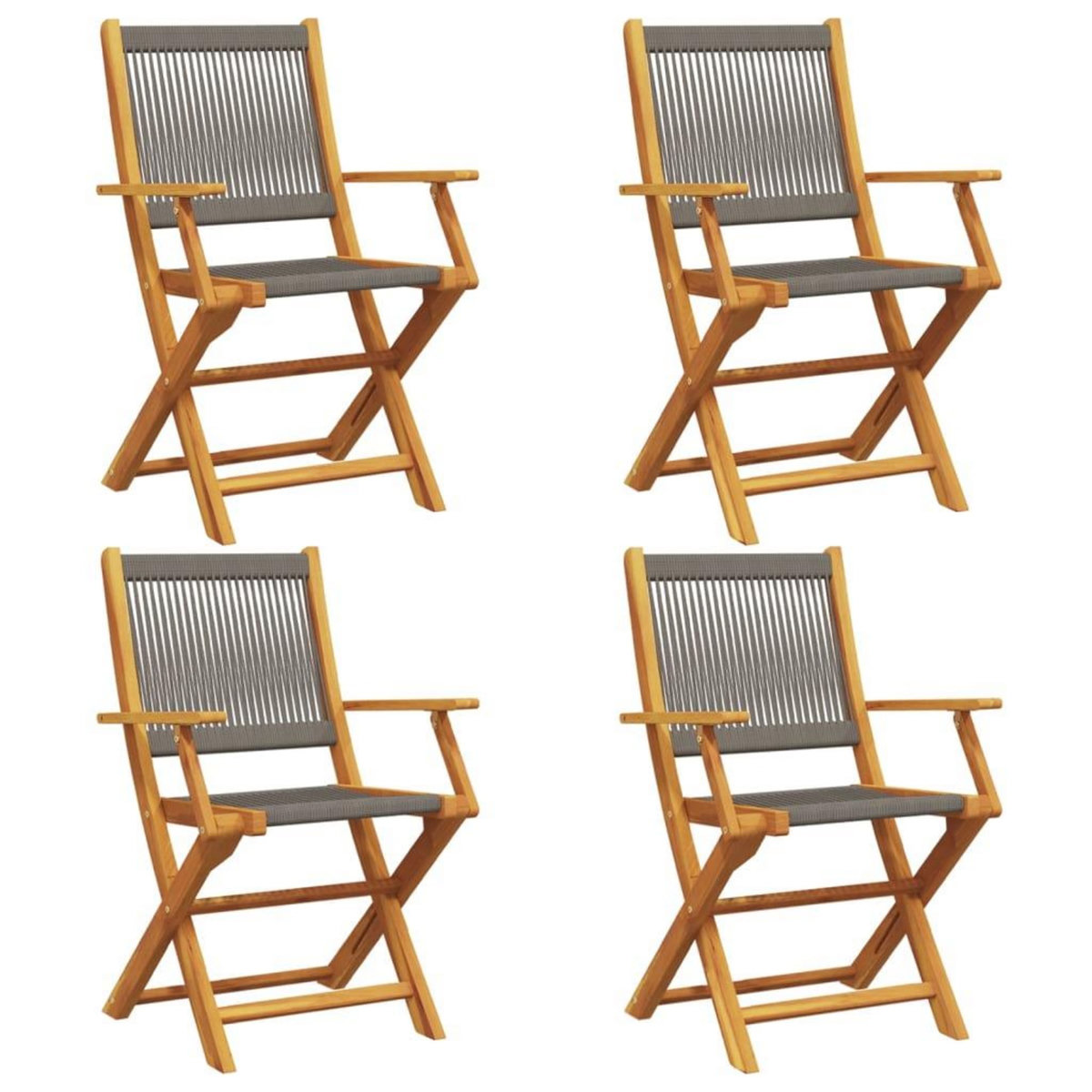 VIDAXL Chaises pliables de jardin 4 pcs gris bois d'acacia massif