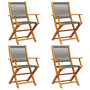 Voir la diapositive 2 : VIDAXL Chaises pliables de jardin 4 pcs gris bois d'acacia massif