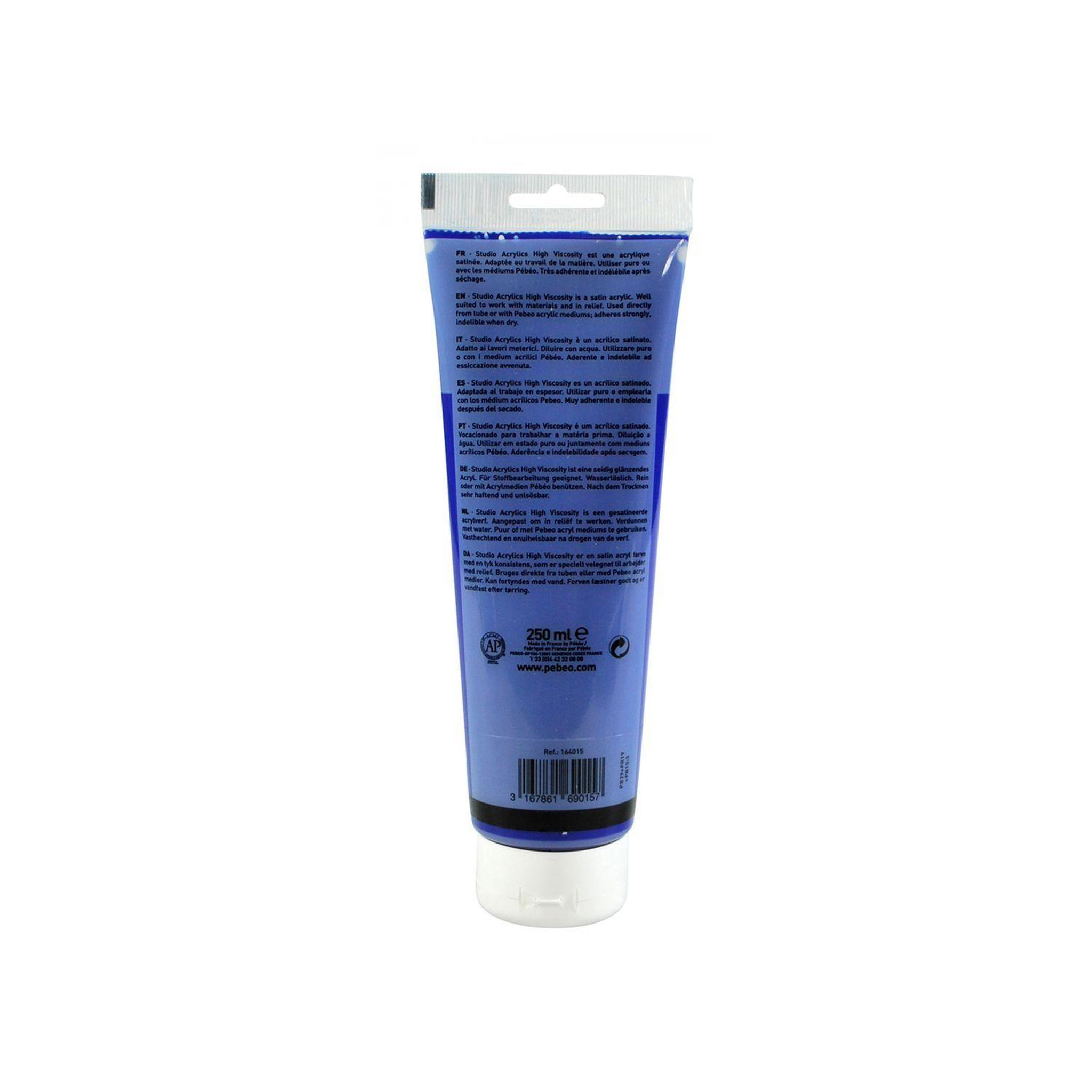 Voir la diapositive 2 : Pebeo Peinture acrylique transparente - bleu foncé - 250 ml