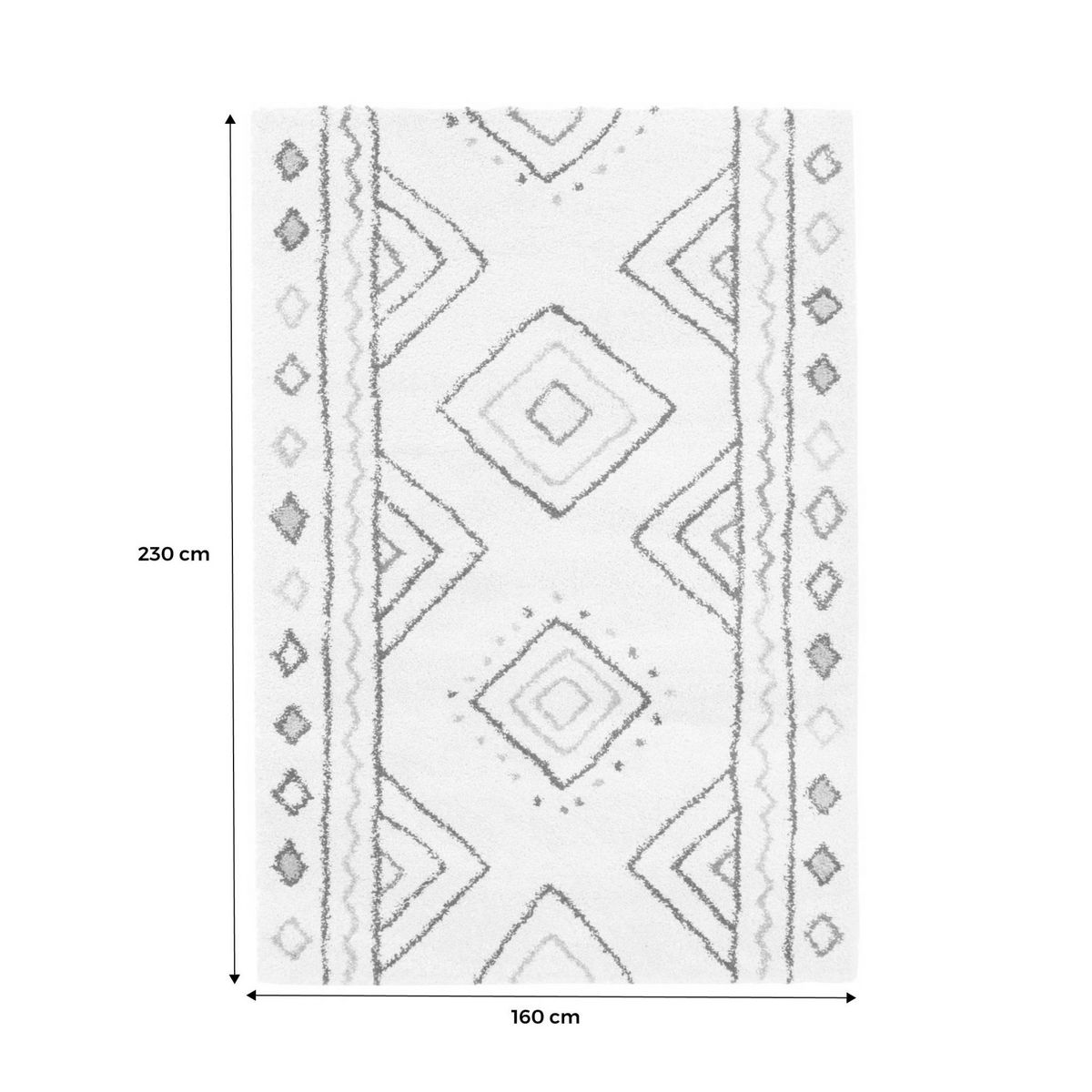 SWEEEK Tapis intérieur motif berbère crème. bleu et orange Ralph 160x230cm