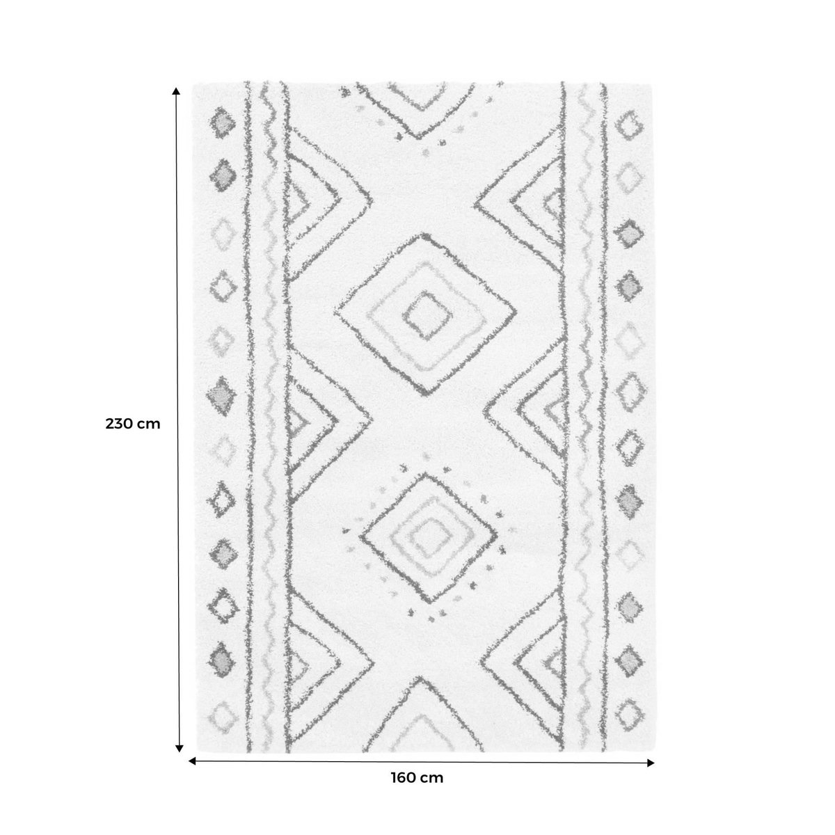 SWEEEK Tapis intérieur motif berbère crème. bleu et orange Ralph 160x230cm