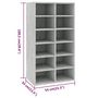 Voir la diapositive 6 : VIDAXL Etagere a chaussures Gris beton 54x34x100,5 cm Bois ingenierie