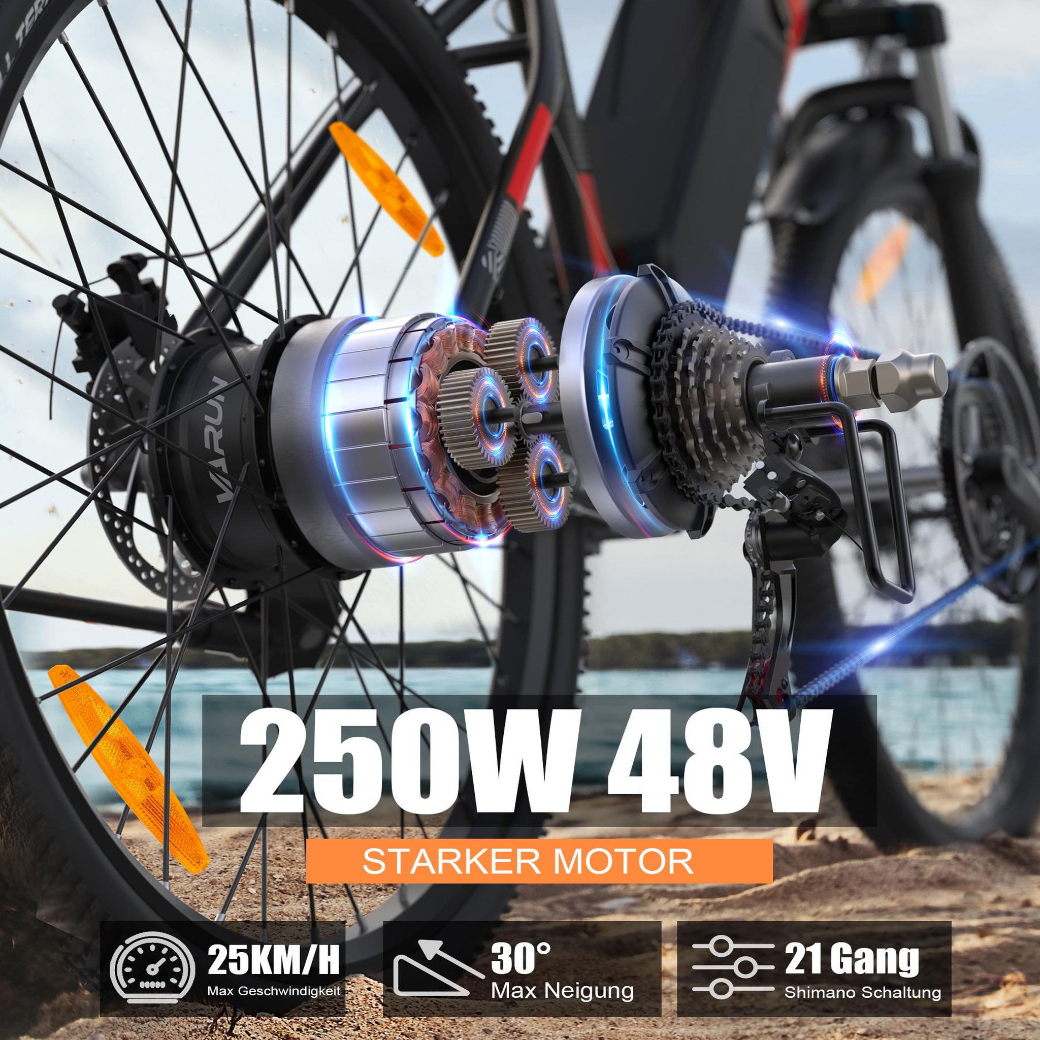 Voir la diapositive 6 : VARUN Vélo électrique varun m27-1 pro