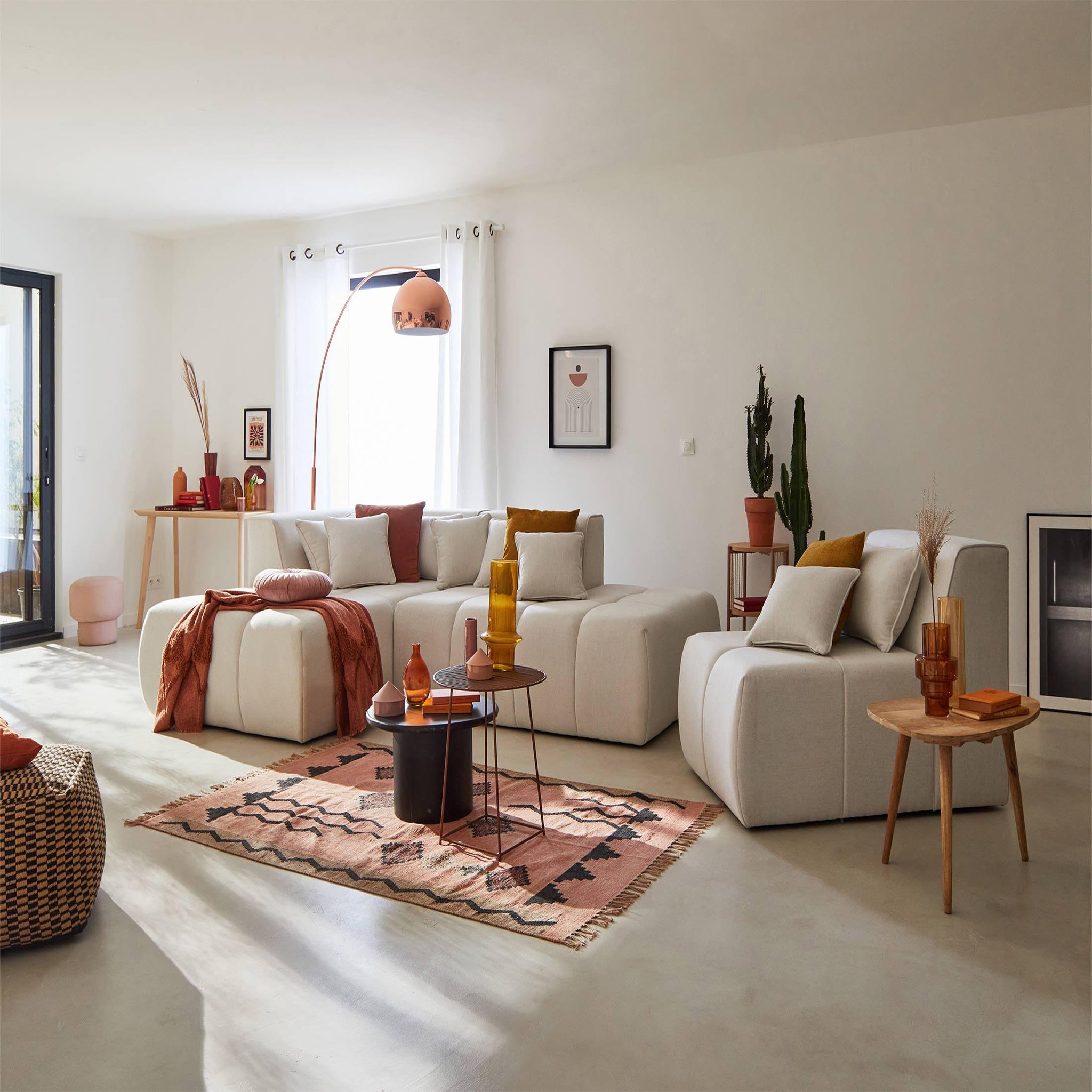 Voir la diapositive 3 : LISA DESIGN Caracas - canapé modulable d'angle gauche - 4 places - en tissu