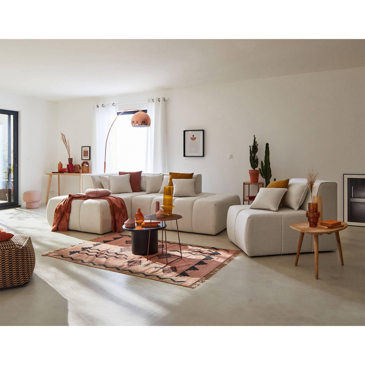 LISA DESIGN Caracas - canapé modulable d'angle gauche - 4 places - en tissu