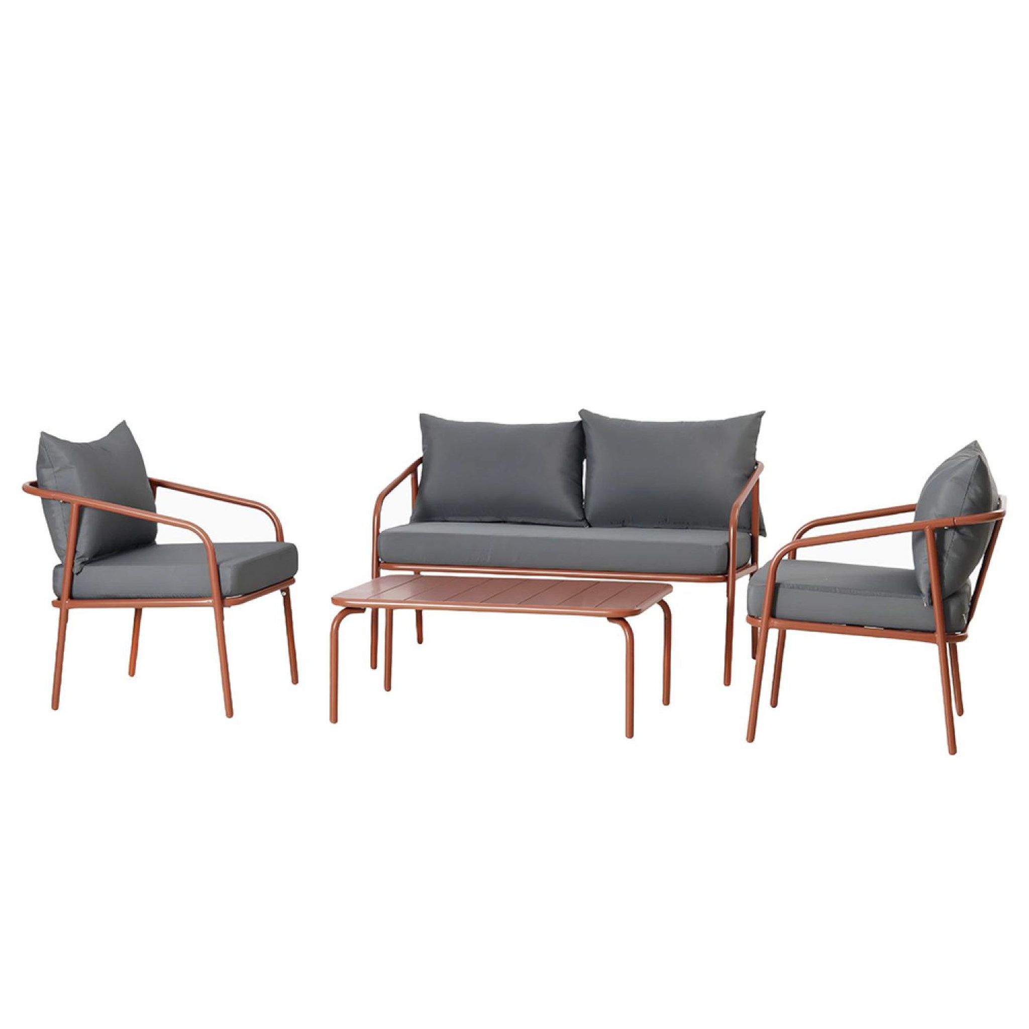 CONCEPT USINE Salon de jardin 4 places terracotta bergame