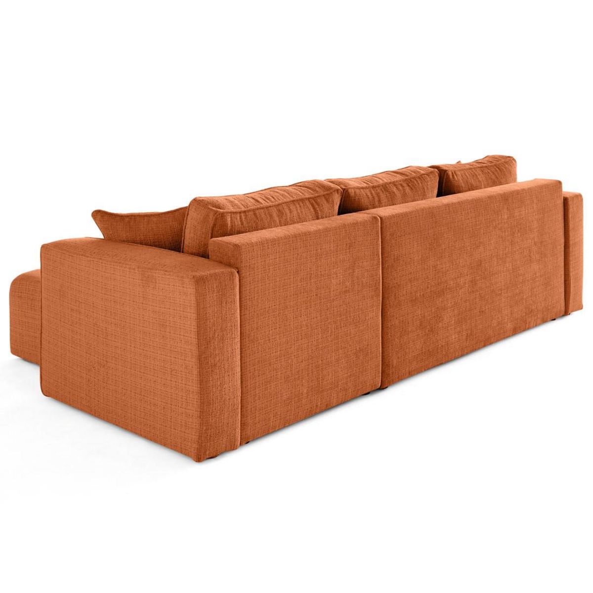 BEST MOBILIER Topaze - canapé d'angle déhoussable réversible 4 places en velours texturé