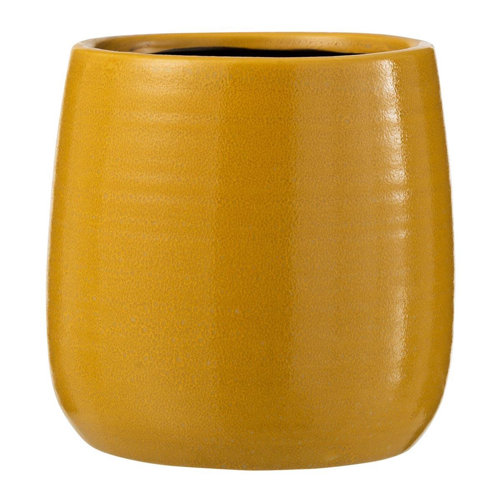 J-LINE Cache-Pot en Céramique  Uni  16cm Ocre