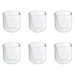 SECRET DE GOURMET Lot de 6 Tasses Double Paroi  Forte  20cl Transparent